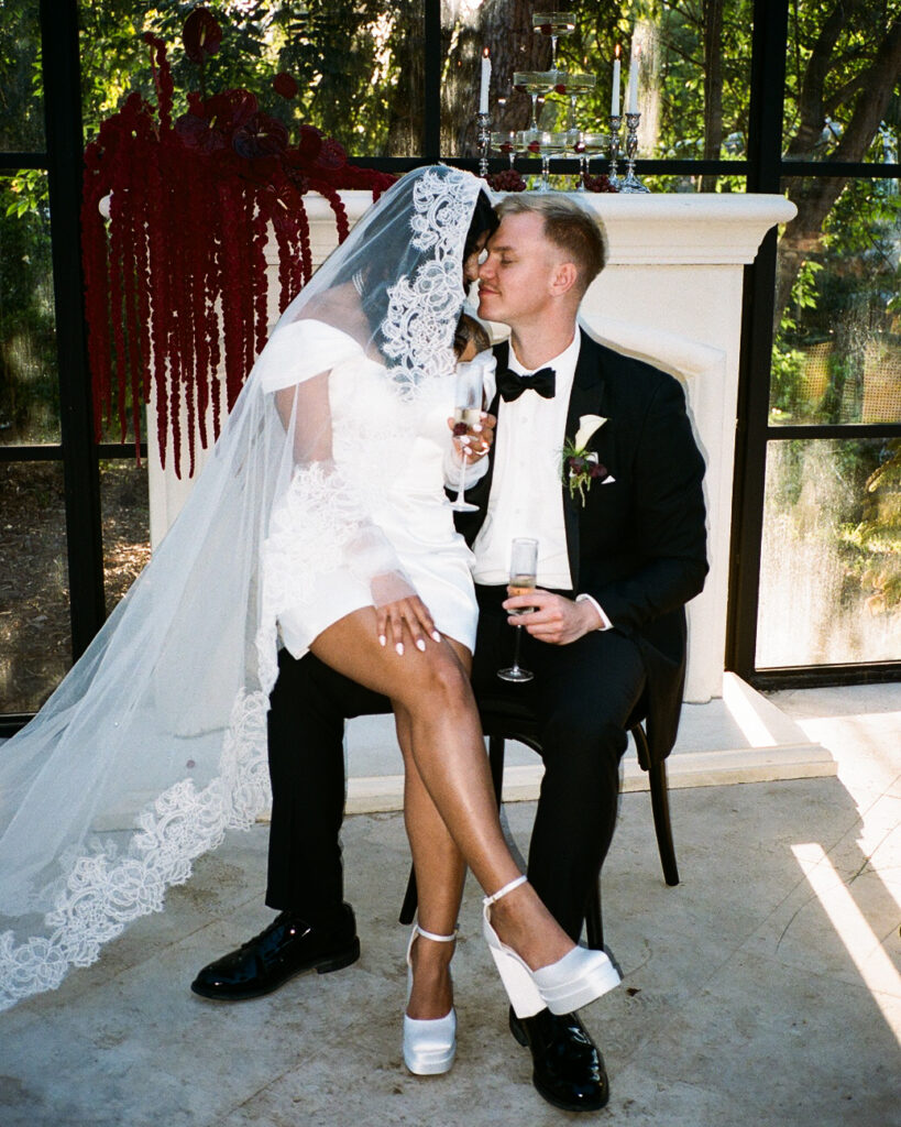 San Diego wedding couple captured on 35mm film photography