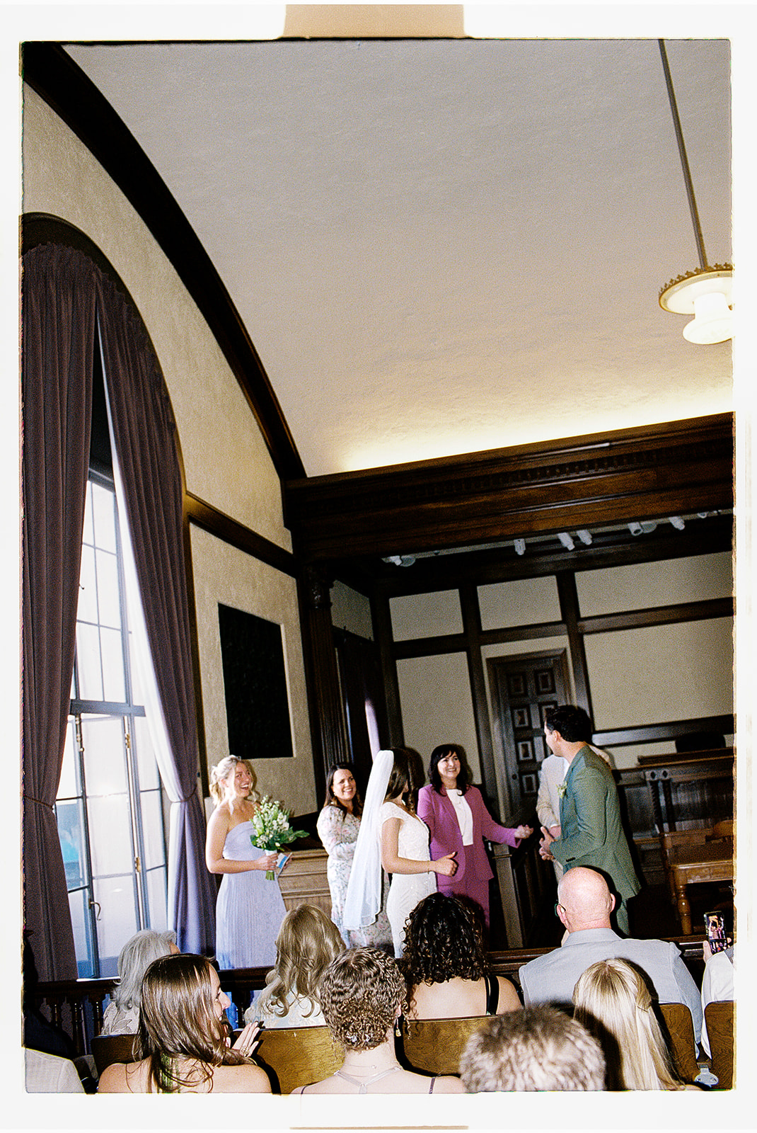 Bride and groom say their vows at their non-traditional wedding ceremony