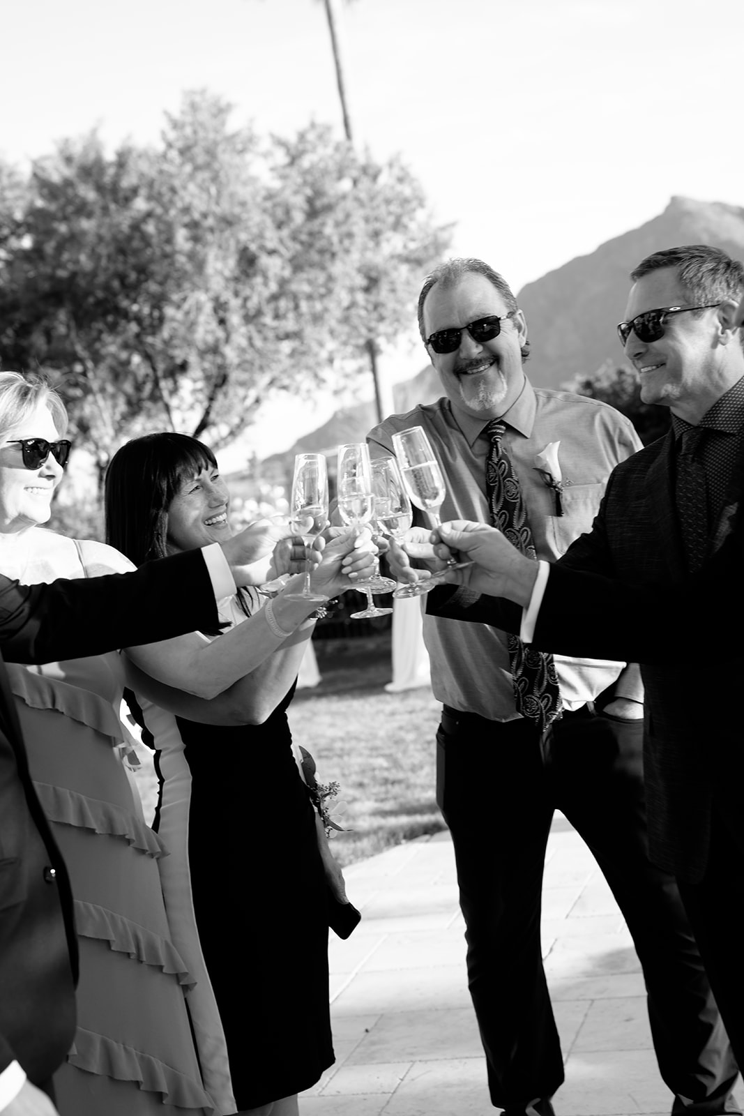 Guests cheers at non-traditional wedding