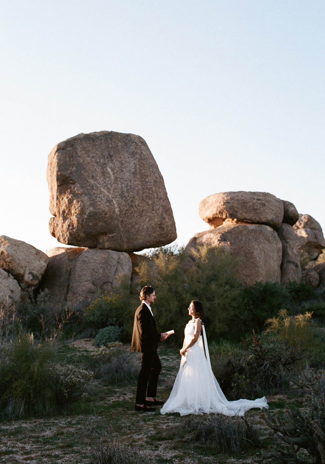 Bride and groom say vows at their non-traditional wedding